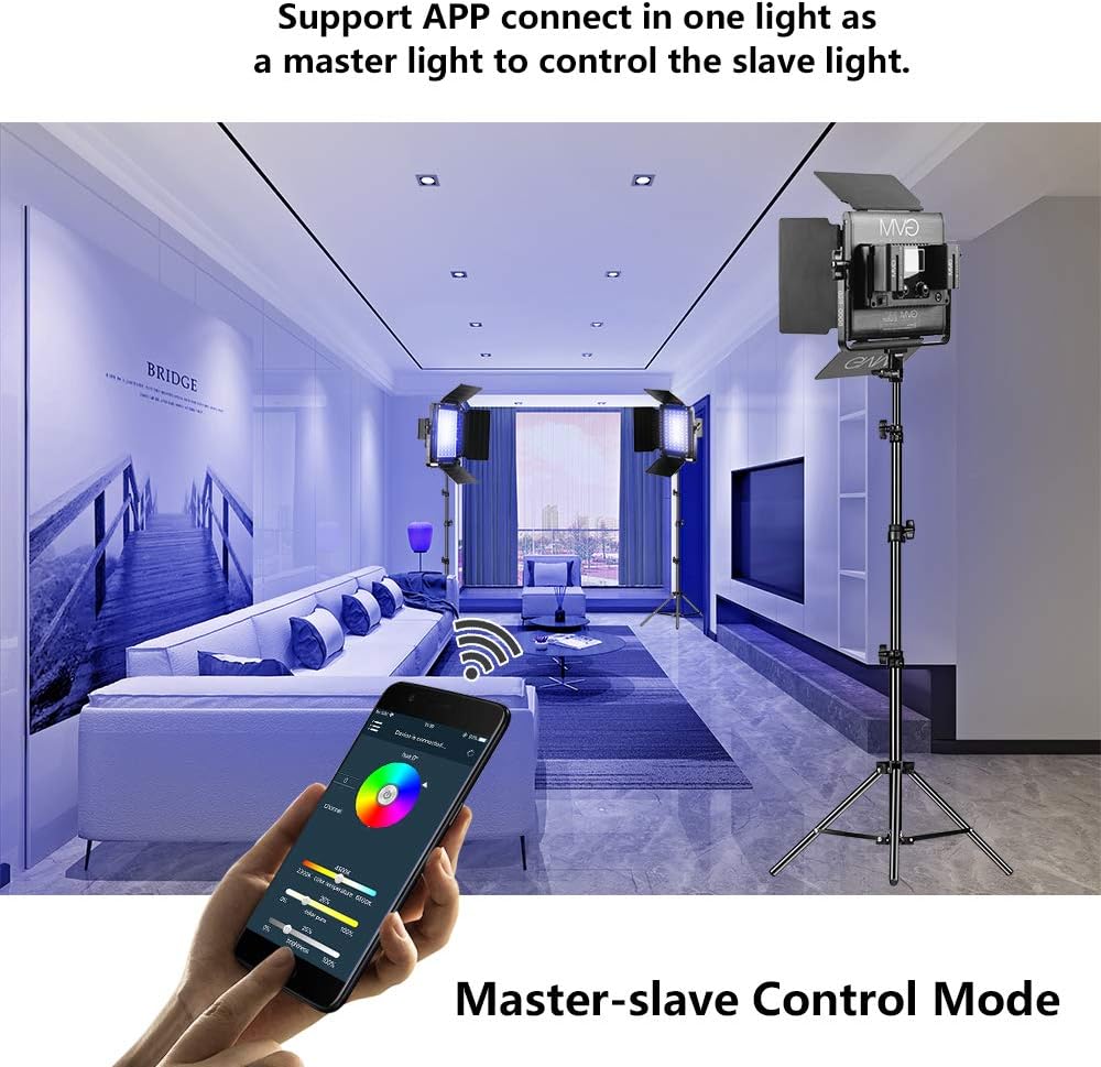 GVM RGB LED Video Lighting Kit, 800D Studio Video Lights with APP Control, Video Lighting Kit for YouTube Photography Lighting, 3 Packs Led Light Panel, 3200K-5600K, 8 Kinds of The Scene Lights : Camera & Photo