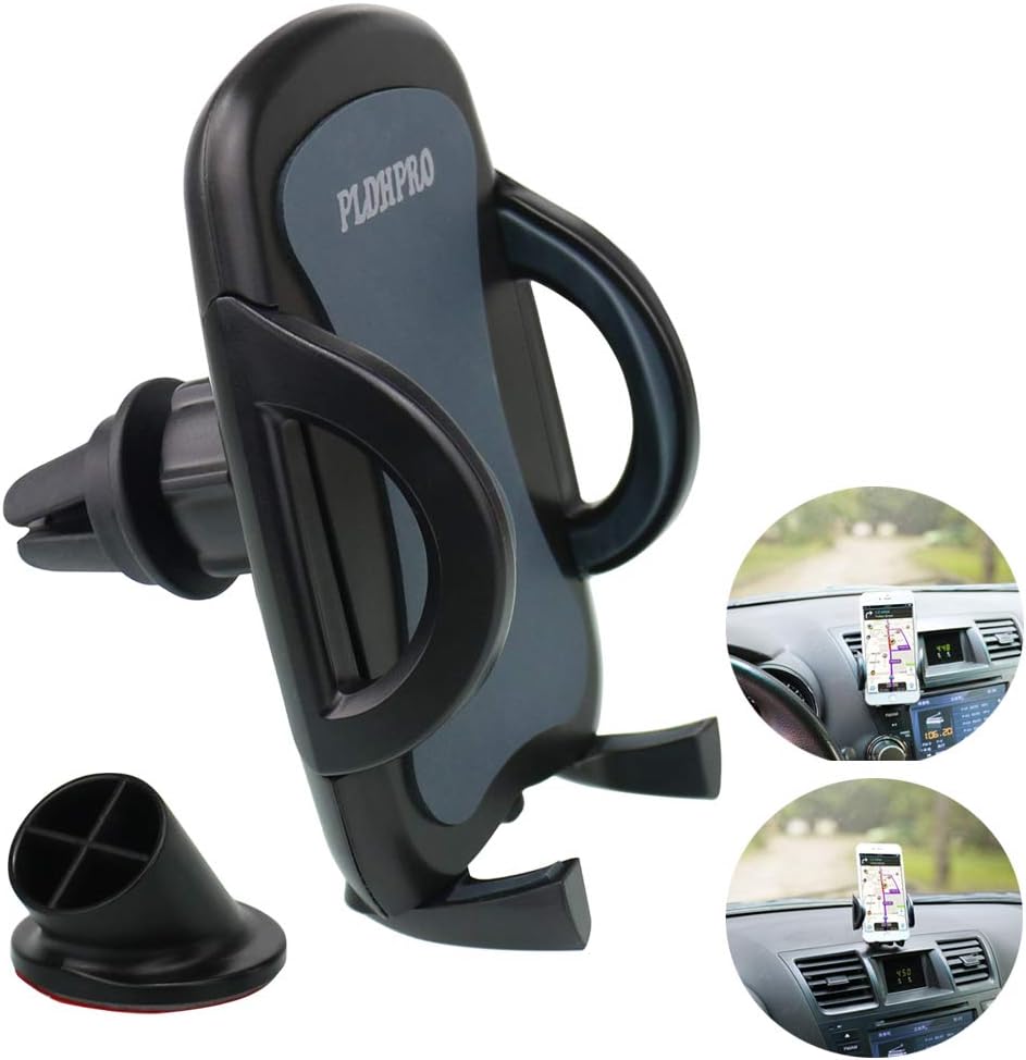 PLDHPRO Car Phone Holder, Cars Air Vent Mount Stick On Dashboard Universal Cradle for iPhone Samsung Sony Google All 4"- 6" Smartphones