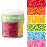 Sweets Indeed Dye Free Rainbow Jimmies 6 Cell Variety Jar, 2.75 ounces | No Artificial Dyes