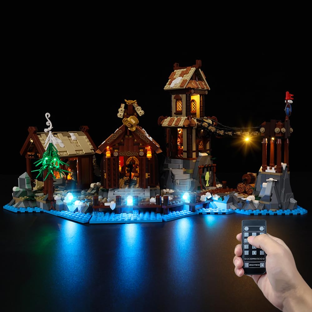 Kyglaring LED Lighting Kit (No Model) - Compatible with Lego-21343 Ideas Viking Village Building Blocks Model Set - Only Leds No Brick Set (RC Version)