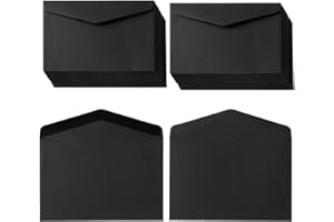 HOMTABLE 120 Pack Mini Envelopes Small Envelopes Self-Adhesive Kraft Paper Tiny Pockets for Business Cards Christmas Holiday Small Gift Cards Invitations Cards(4.13"×2.76") (Black)