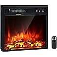 Giantex Electric Fireplace Insert Heater- Wall Recessed/Mounted Fire Places Electric Fireplace with Remote, 2 Modes Heat, 9H Timer, 5 Brightness, 750/1500W Freestanding Fireplace (18")