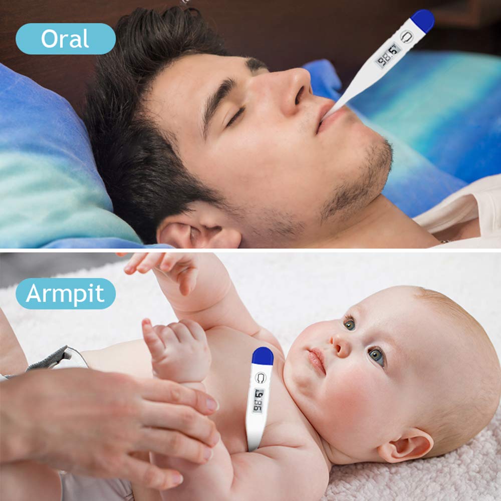 Thermometer for Fever, Quick Reading Digital Waterproof Oral Thermometer with Fever Indicator and Memory Recall, Best Accurate Rectum Armpit Reading Thermometer for Baby Kids and Adults: Industrial & Scientific