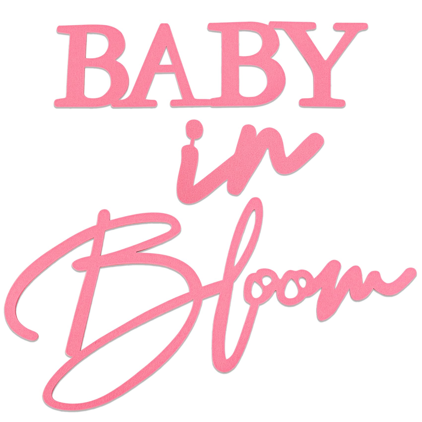 Photo 1 of Felt Baby in Bloom Sign - Baby Shower Sign for Gender Reveal Party Balloon Arch Photo Props Decoration (Pink)