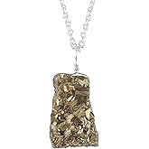 NJCRAFT Raw Gemstone Pendant Necklace for Women |Natural Healing Crystal Rough Pendant 15–25 Carat | Silver Plated Chain 16+2 Inch Adjustable | Gift Jewelry