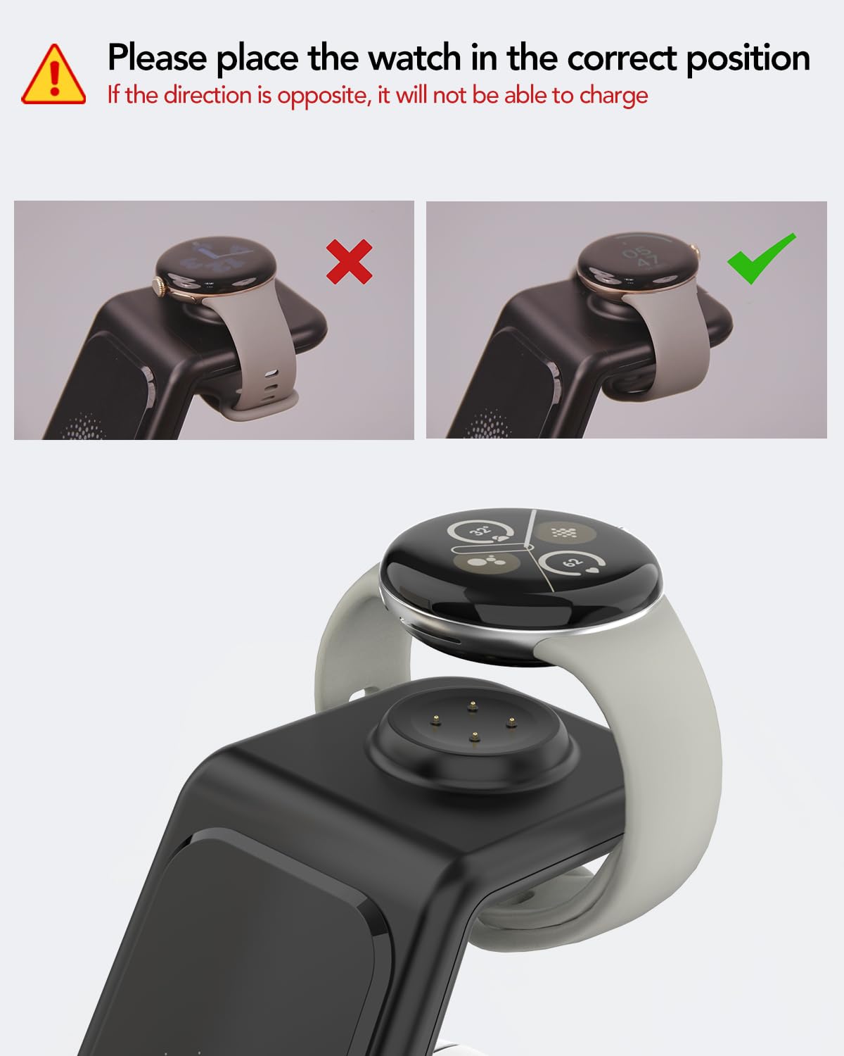 Upgraded 3 in 1 Wireless Charger for Google Pixel Watch 3/2, for Pixel 10/10 Pro/10 Pro XL/9 Pro/9/Fold/8,Pixel Buds Pro 2/Pro,Wireless Charging Station for Multiple Devices (Not for Pixel Watch 4/1)