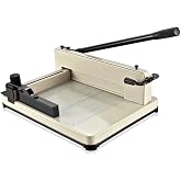 Flexzion Guillotine Paper Cutter 12" A4 Professional Industrial Heavy Duty Scrapbooking Metal Base Trimmer Machine 400 Sheet Capacity for Office Commercial Photocopy Printing Shop