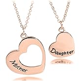 KUIYAI Mother Necklace Set of 2 Matching Heart Mom and Me Jewelry