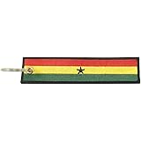 Ghana Flag Key Chain, 100% Embroidered
