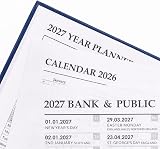 evelay 2027 Diary A5 Week to View Navy Hardback with Ribbon Bookmark view 8