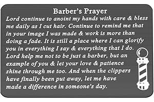 Gzrlyf Barber's Prayer Wallet Card Metal Wallet Insert Inspirational Gifts for Hairdresser Hairstylist