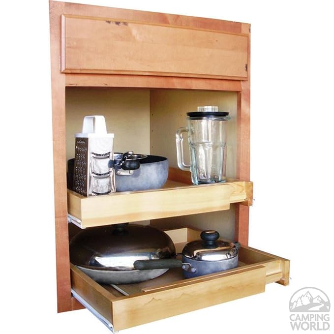 Expandable Pull Out Cabinet Shelf, Wood: Amazon.in: Home & Kitchen