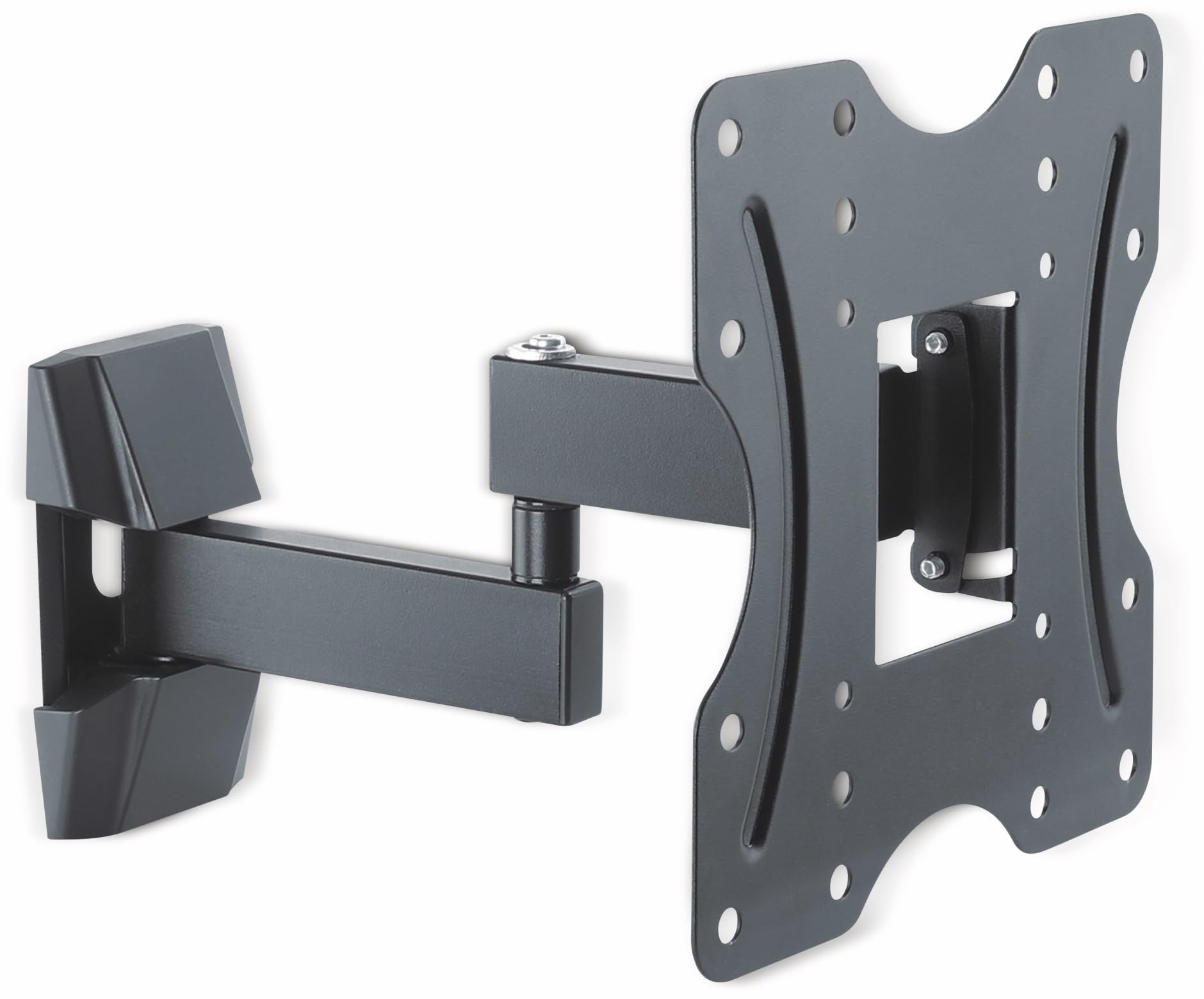 PureMounts PM-FM10-200 Wall Mount for TV Devices with Dimensions 58-107 cm (23-42 inches), Tilt: -10° to 3°, Swivel Mounted, Max. Weight Supported:25.0 kg, VESA 200 x 200, Black