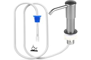 YOFOCOO Kitchen Sink Soap Dispenser, ABS Plastic Pump Head for Soap or Lotion,Built in Sink Soap Dispenser Pump, Counter soap Dispenser with 40" Silicone Extension Tube Kit (Grey)