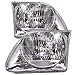HEADLIGHTSDEPOT Chrome Housing Halogen Lightning Style Headlights Compatible with Ford Expedition F-150 Includes Left Driver and Right Passenger Side Headlamps