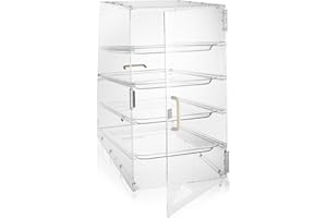 Olde Midway Pastry Display Case - 4-Tier, Commercial Acrylic Countertop Bakery Display Cabinet with Removable Trays