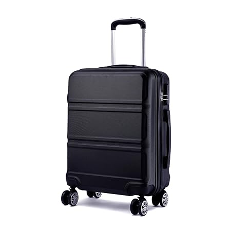 Kono Koffer Trolley Hartschale Handgepäck Zwillingsrollen Leichtgewicht ABS Kabinentrolley Reisekoffer Zahlenschloss 55cm