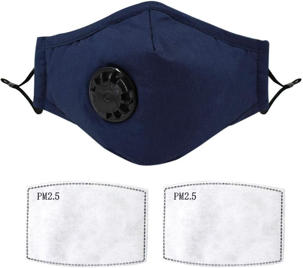 Breathing Valve Mask(1 Mask +2filters)-Activated Carbon Filter Anti Dust/Pollution Face Mask Wash Reusable