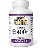 Natural Factors Vitamin E 400 IU, Natural Source, 90 softgels, Highly Bioavailable, Easy-to-Take, A Source of Antioxidants