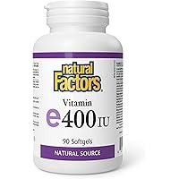 Natural Factors Vitamin E 400 IU, Natural Source, 90 softgels, Highly Bioavailable, Easy-to-Take, A Source of Antioxidants