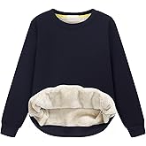 Girls Sweatshirt Kids Fleece Lined Sweatshirts Winter Warm Sherpa Crewneck Pullover