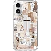 RYEDORP Christian Aesthetic Case Compatible with iPhone 17, Jesus Cross Case for iPhone 17