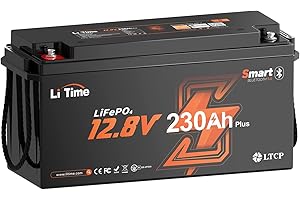 LiTime 12V 230Ah Bluetooth Lithium RV Battery, Low Temp Cutoff Protection, Built-in 200A BMS, Max 2944Wh Energy, LiFePO4 Batt