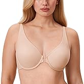 DELIMIRA Women's Front Closure Bras Seamless Plus Size Plunge Underwire Unlined Comfortable Bra