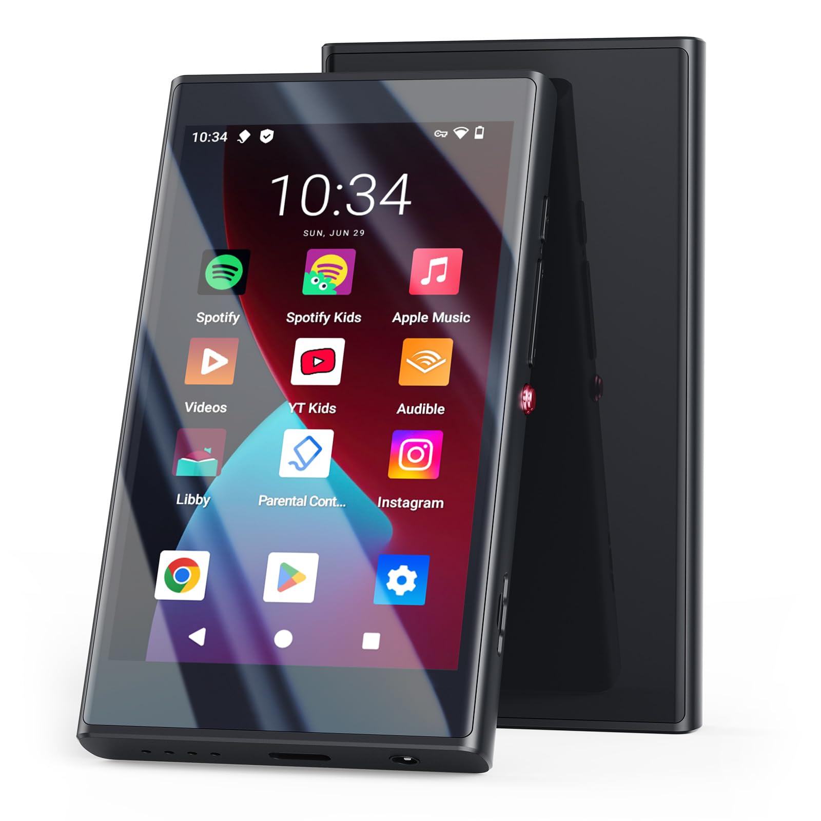 Photo 1 of 96GB MP3 Player with Bluetooth and WiFi, Android 14 Music Player with Play Store, Spotify, Pandora, Amazon Music, 4" IPS Screen MP3 & MP4 Player for Kids with Family Link, Libby, Audible, Up to 512GB