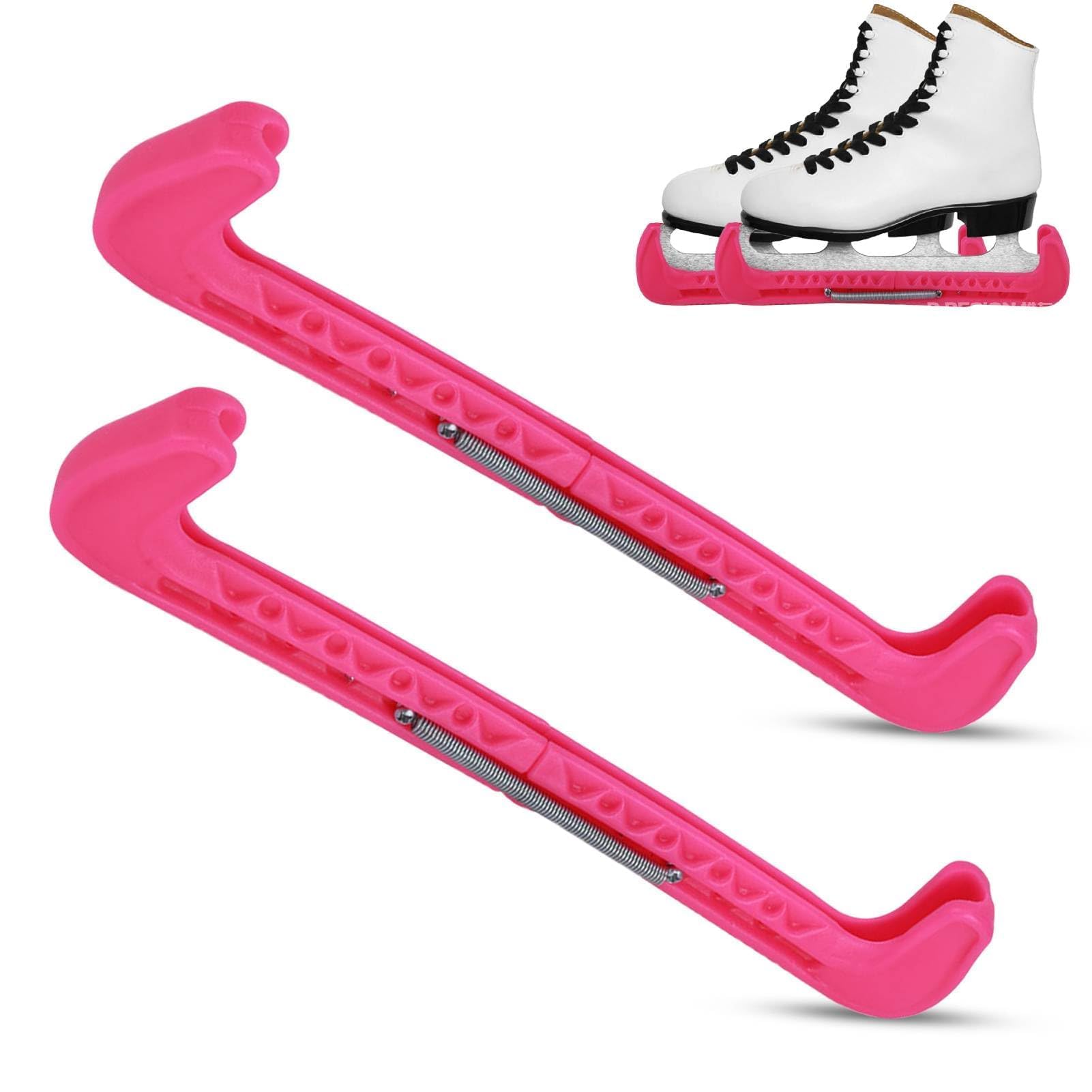 HERCHR 2Pcs Ice Skate Guards,1 Pair Adjustable Ice Skate Blade Covers,Ice Skate Blade Covers Skate Blade Protector,Quick Ice Skate Guards Protection Hockey Skating Blade Walking Cover