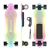 isinwheel V6 PRO Electric Skateboard with Remote, 500W Peak Power, 15 Miles Max Range, 12 MPH Top Speed, 264Lbs Max Load, Electric Longboard for Teens with Ambient Light