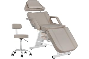 V VDLONSY Tattoo Chair for Client Facial Chair Adjustable Multipurpose with Hydraulic Stool for Esthetician Beauty Spa Tattoo Eyelash Equipment Gray