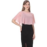 Baoqiya Capelets for Women Shawls and Wraps Soft Chiffon Cape For Wedding Party Evening Dress Bridal Cover Ups