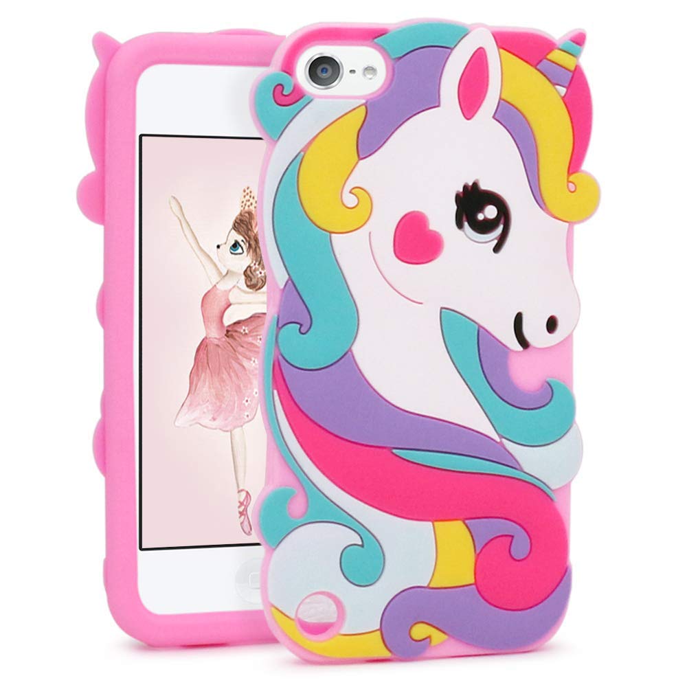 Touch 6 5th Funteens Vivid Unicorn Case For Apple Ipod Touch 6th 5th Generation 3d Cartoon Animal Cute Soft Silicone Rubber Protective Cover Animated Stylish Cool Skin Shell For Kids Child Teens Girl Electronics