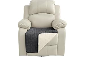 DEARTOWN Velvet Couch Recliner Covers, Waterproof Sofa Seat Cover, Sectional Couch Covers, Non-Slip Recliner Covers for Dogs Cats Recliner Furniture Protector, 23 x 38 inch Gray(1 Piece)