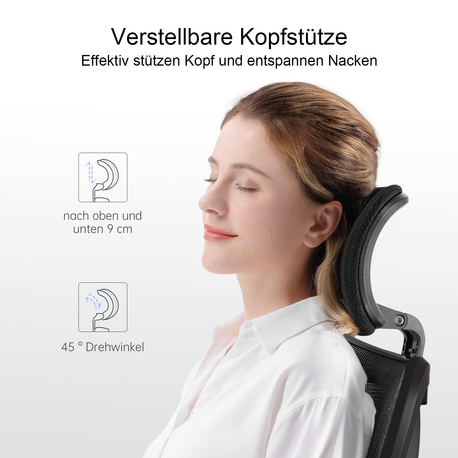 SIHOO Bürostuhl Ergonomischer Schreibtischstuhl, Drehstuhl hat Verstellbarer Lordosenstütze, Kopfstütze und Armlehne, Höhenverstellung und Wippfunktion, Rückenschonend, Bis 150kg/330LB Belastbar 2