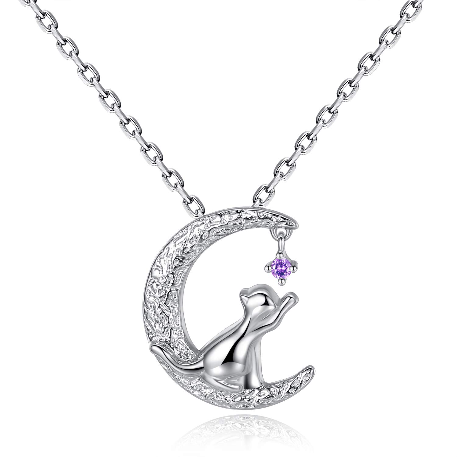VIKI LYNN Women Girls 925 Sterling Silver Cubic Zirconia Cat Necklace — image 1