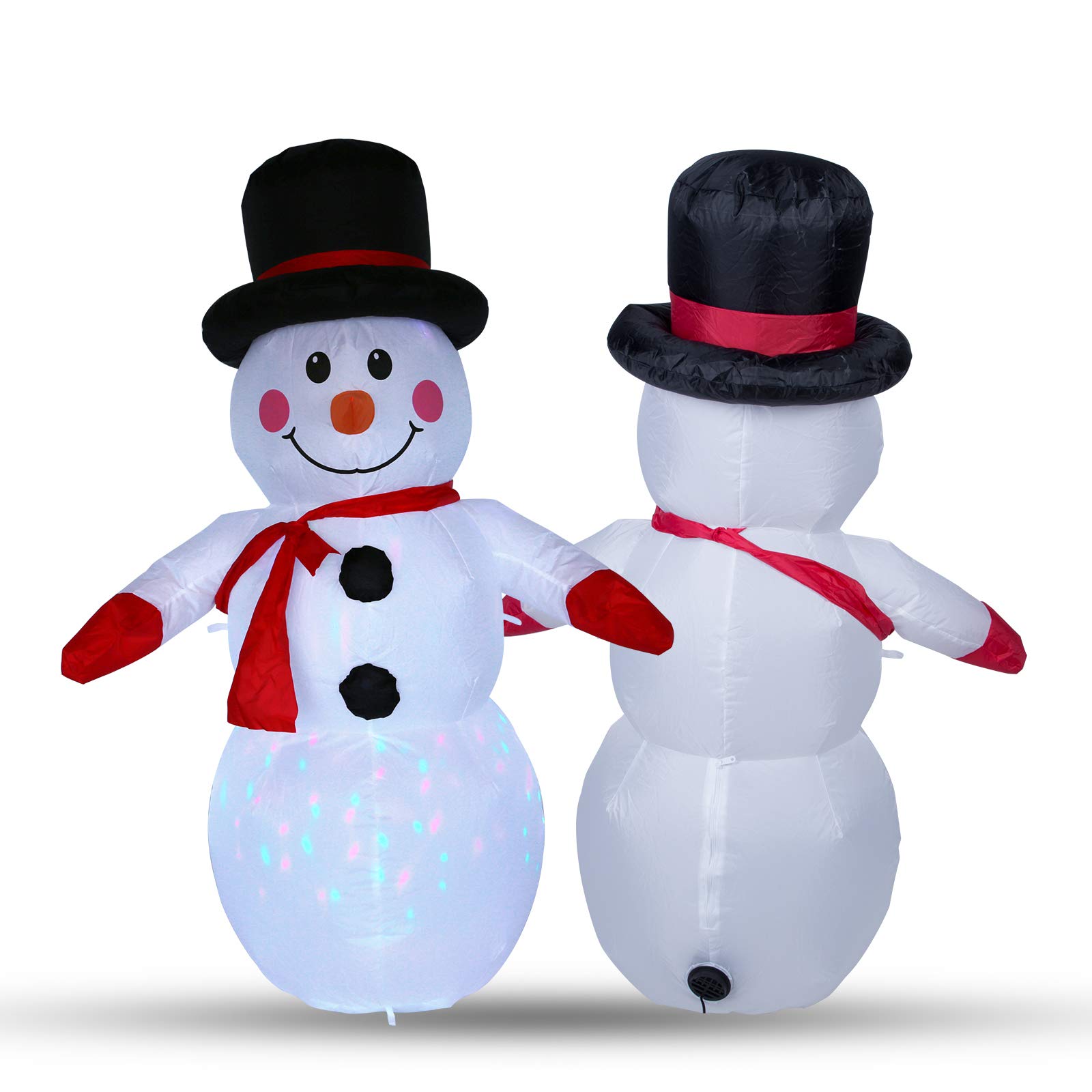 Uten Inflatable Snowman Christmas Decoration Outdoor Indoor with Rotating LED Light Up Home Garden Lawn Yard Party 4Ft