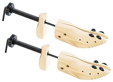 infactory Schuhspreizer: 2er-Set Schraub-Schuhdehner aus Echtholz für Herrenschuhe (Schuhstrecker)