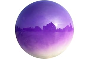 GENERIC Menggie Gradient Purple Stainless Steel Gazing Globe Mirror Ball - 8 Inch Outdoor Decorative Garden Accent - Reflective and Elegant Design