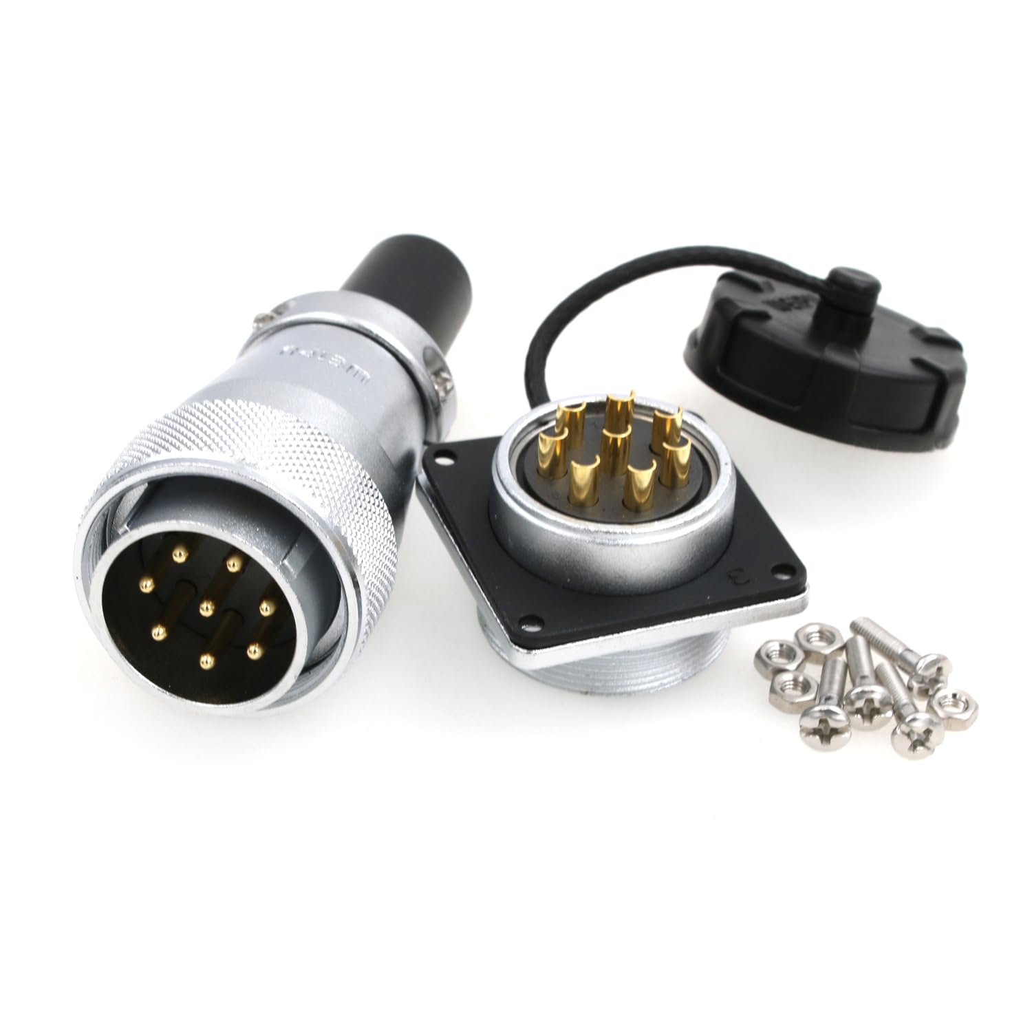 SZRMCC WS28 8pin Aviation Connector 25A Waterproof Cable Connector Male Plug Female Socket Panel Metal Heavy Industrial Connector