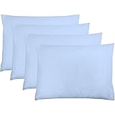 ZPECC Pillow Cases Standard Size Set of 4, 20x26 Envelope Closure Pillowcases, Soft Plain Brushed Microfiber Covers Hypoallergenic Breathable, Light Blue