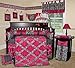 SISI Baby Bedding - Hot Pink Zebra 13 PCS Crib Bedding