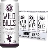 Wild Bill's Classic Root Beer Soda Classic Craft Soda Pop Soft Drinks, Sodas Made with Pure Cane Sugar, Caffeine Free, NO High Fructose Corn Syrup, Gluten Free, Vegan, Low Sodium, 12 Oz 12 Pack