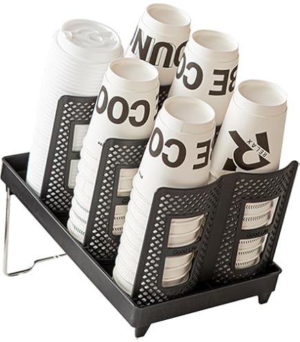 Distributeur De Gobelets Et Couvercles En Plastique - Rangement Pratique Pour Café, Bar, Restaurant (2 Ou 4 Grilles) - 8