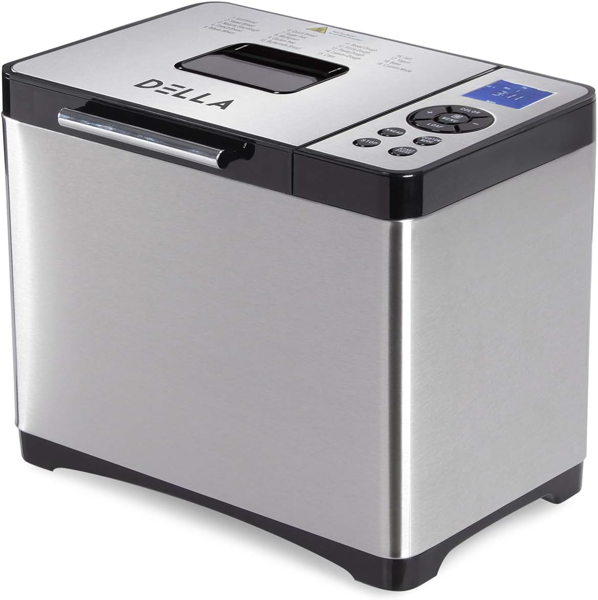 Stainless Steel Bread Machine,1500W 2LB 19-in-1 Programmable Bread Maker Digital Touch Panel 3 Loaf Sizes 3 Crust Colors