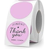 FINDAT Purple Round Thermal Labels 1.5 Inch Vinyl Circle Waterproof Direct Printer Sticker Self-Adhesive Perforated Name Tag for Logo DIY QR Design Office Address 500 PCS
