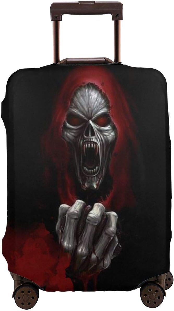 Cool Skull with Red Hat Travel Trolley Case Cover Protector Suitcase Cover Trolley Case,Luggage Storage Covers