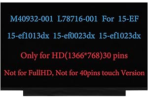 DAPLINNO 15.6" M40932-001 L78716-001 Screen Replacement for HP 15-EF 15-EF0025WM 15-EF1072WM 15-ef1040nr 15-EF0022NR 15-ef1013dx 15-ef0023dx 15-ef1023dx LCD Display 30pins HD 1366x768 (Only for Non Touch)
