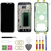 LNONLS S8 Plus LCD Display Screen Replacement for Samsung Galaxy S8 Plus Touch Digitizer Screen Assembly with Frame S8+ 6.2" G955U G955FD Black(Fingerprint Recognition is not Supported)